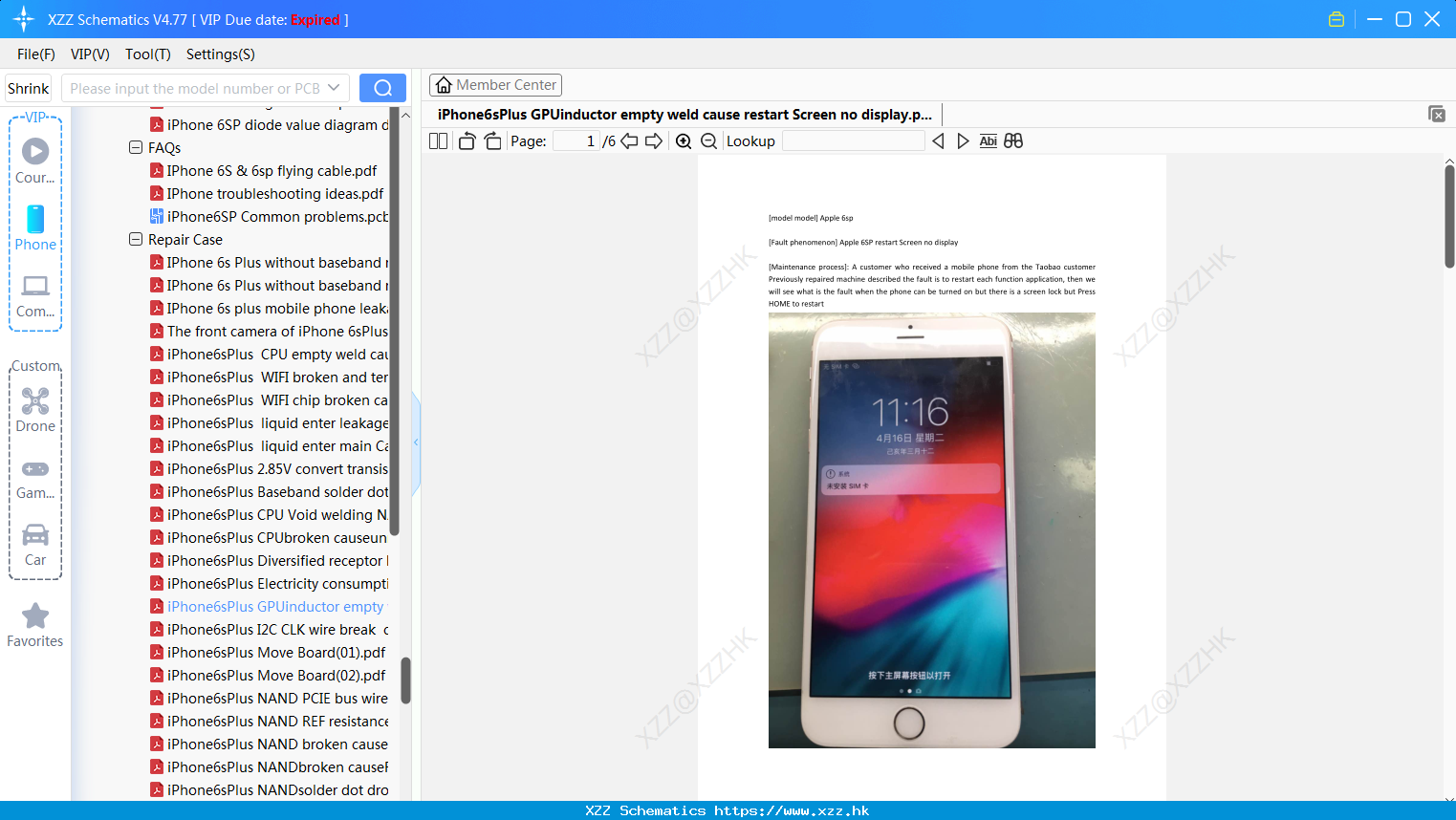 IPhone6sPlus GPUinductor Empty Weld Cause Restart Screen No Display